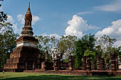 Thailand, Old Sukhothai - Wat Traphang Ngoen, the chedi and the vihan. 